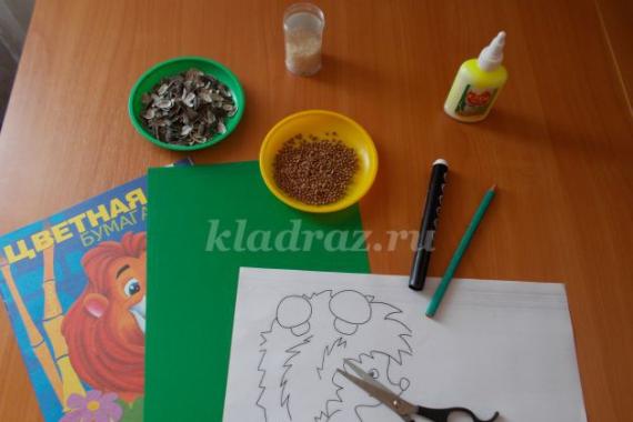 «Забавный ёжик» — занятие по рисованию с детьми средней группы с использованием нетрадиционной техники Ежик для аппликации распечатать